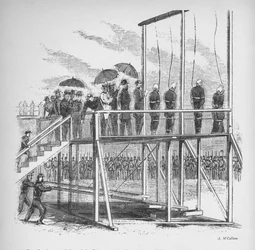 Three men and a woman hanged for the assassination of Lincoln