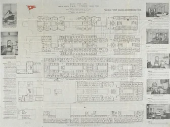 Titanic First Class Deck Plan, 1911