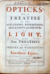 Title Page of Opticks by English Scientist and Mathematician Isaac Newton