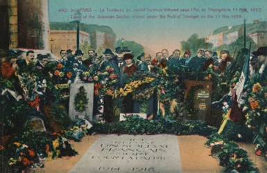 Tomb of the Unknown Soldier Buried Under the Arc de Triomphe on 11 November 1920, Paris