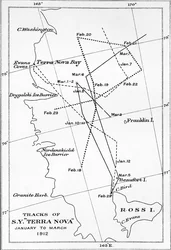 Tracks of S.Y. Terra Nova - January to March 1912