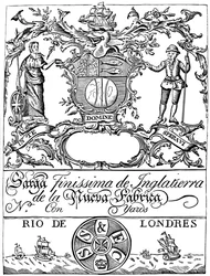 Trade Label of the South Sea Company, 18th Century