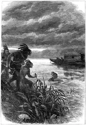 Traders on the Ohio River Attacked by Native Americans