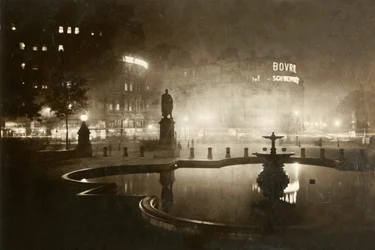 Trafalgar Square. Looking Towards Charing Cross. London by Night, 1928