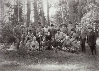 Tsar Alexander III with Family and Friends on a Hunt in the Bialowieza Forest, Russia, 1894