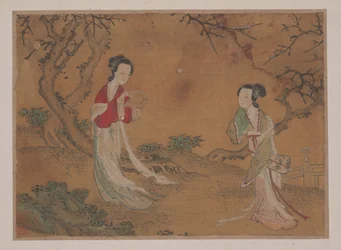 Two Ladies in Foreground of Landscape