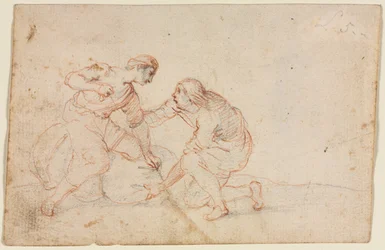 Two Men Tying a Bundle