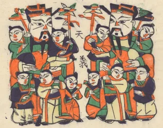 Various New Year’s pictures and door gods, early 20th century