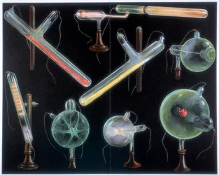 Various Substances Fluorescing in Vacuum Tubes of Different Shapes