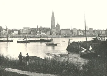 View Across the River to the Cathedral, Antwerp, Belgium, 1895