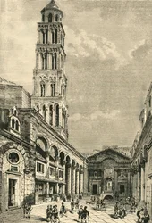 View in Spalatro, Showing the Campanile and the Peristyle of the Palace of Diocletian