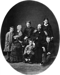 Vladimir Ulyanov Lenin as a grammar school pupil, with his family, Simbirsk, Russia, 1879