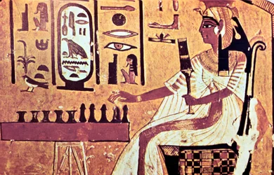 Wall painting from the tomb of Nefertari, Thebes, Ancient Egypt, 19th Dynasty, 13th century BC