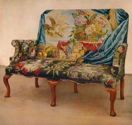 Walnut Settee with Soho Tapestry, c. 1730, 1929