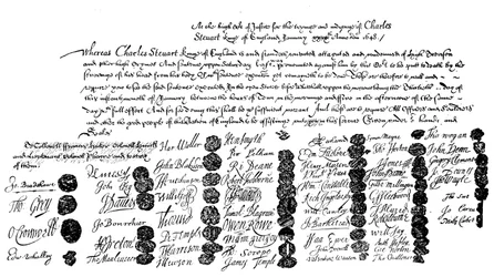Warrant for the Execution of King Charles, 1648, 1909