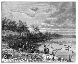 Washing Sand for Diamonds on the Banks of the Vaal River, South Africa