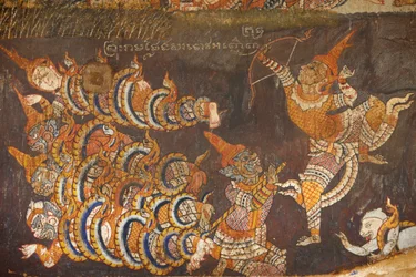 Wat Bo: Mural Painting of the Ramayana, Siem Reap, Cambodia