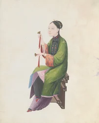 Watercolour of Musician Playing Bo