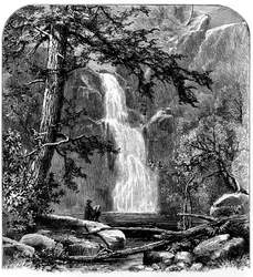 Waterfall in the Yosemite Valley, California, USA