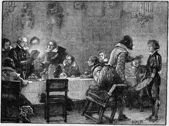 William Parker Lord Monteagle, receiving letter of warning of the plot, 1605