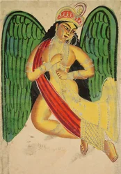 Winged Apsara with a Horn