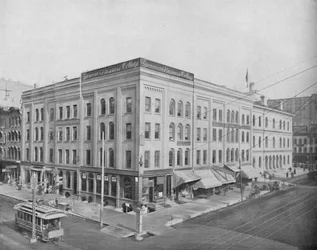 Wisconsin Street and Broadway, Milwaukee, Wisconsin, c1897