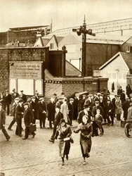 Workers Leaving...After Construction of Cunarder 534 was Suspended, December 1931