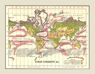 World Map Showing Ocean Currents