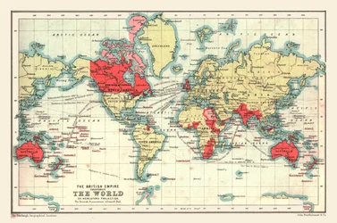 World Map showing the British Empire