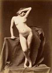 Young Woman, Nude, From the Front with Hand Over Face