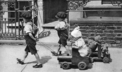Young Children Playing in the Street, London