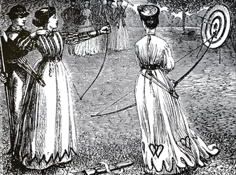 Young Ladies Practising Their Archery Skills