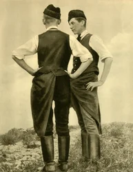 Young Men in Traditional Costume, Burgenland, Austria