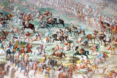 Battle Scene (detail) from the Frescoes in the Hall of Battles
