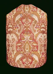 Chasuble, lace patterned silk, French, c.1720
