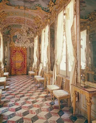 Gallery of Mirrors with frescoes by Lorenzo de Ferrari, Palazzo Spinola, Genoa, Italy