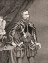 Hernán Cortés de Monroy y Pizarro, from History of The Conquest of Mexico, published 1850