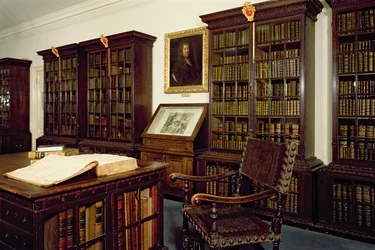 Interior view of Pepys Library, Magdalene College, Cambridge