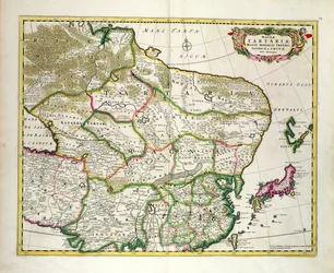 Map of Mongolia showing part of Russia, Japan and China, c.1680, by Frederick de Wit
