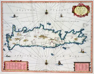 Map showing the Island of Crete, c.1570, by Abraham Ortelius