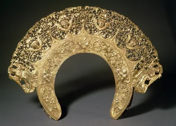 Russian diadem with filigree work by silversmith with the monogram C.A., c.1730s