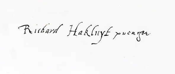 Signature of Richard Hakluyt