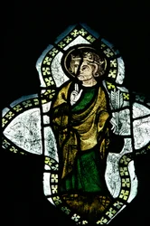 St. Edmund, crowned and nimbed, carrying the arrows of his martyrdom