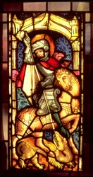 Stained Glass Window Depicting St. George and the Dragon from Cologne, c.1300