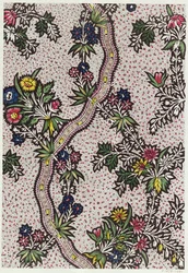 Textile design of plant forms and serpentine ribbons, c.1770