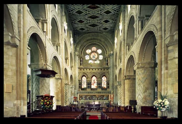 View of the nave of the abbey church, Waltham Abbey, Essex