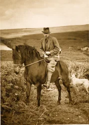 10th Duke of Devonshire on horseback on Bolton Moor, late 1940s