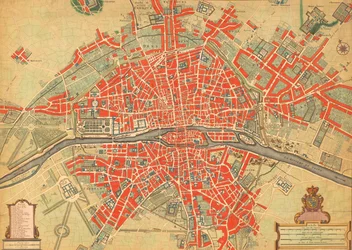 18th Century Map of Paris, France