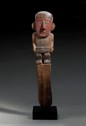 A Chimu Wood Figural Marker