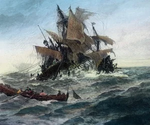 A Danish ship, which wants to bring help for the city of Stralsund, is shipwrecking